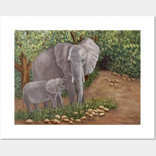 Elephant and Calf Posters and Art